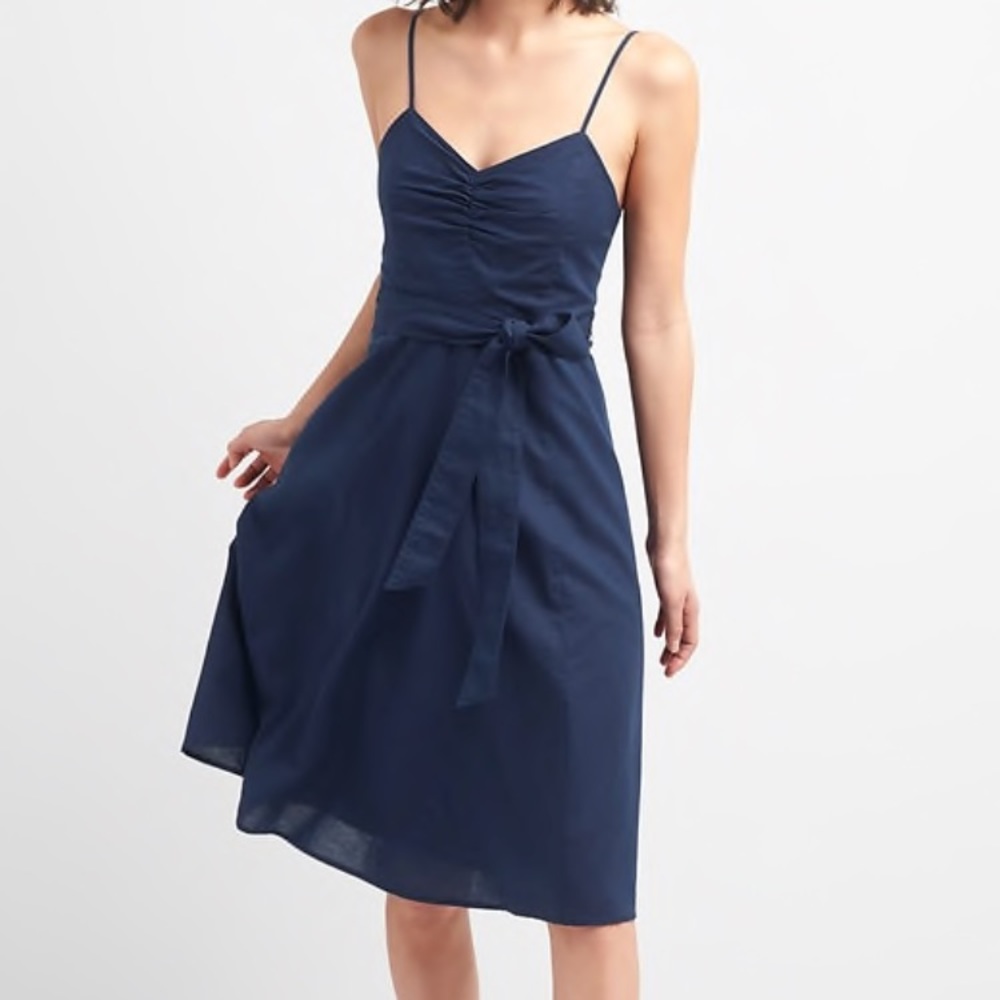 Gap Linen Fit and Flare Midi Dress